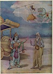Vyasa tells about the magics of Shiva to Arjuna.jpg