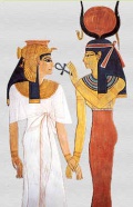 Isis mit Ankh und Nefertari