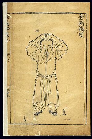 Qigong exercise for abdominal distention & generalised pain Wellcome L0038907.jpg