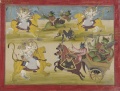 Durga fighting the rakshashas Shunga and Nishunga.jpg